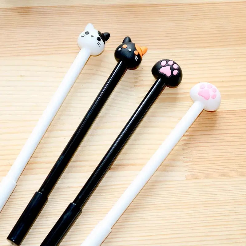 Cute Kitten Paw And Face Top Gel Pen