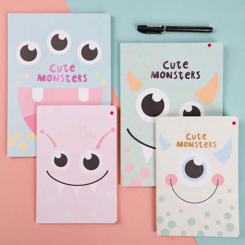 CuteMonstersNotebookSetofour#practicebook#studybook#papersheet#officebook#bearstylebook#journalsbook#schoolnotebook#Compositionnotebooks#Hardcovernotebooks#notebooks#A5notebooks#Bulletjournals#Customizablenotebooks#Journals#Plannernotebooks#Linednotebooks#Academicnotebooks