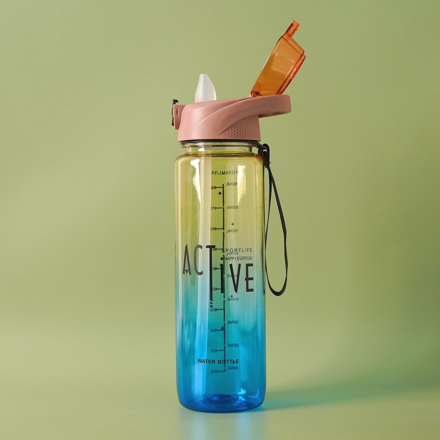 Active Gradient Plastic Water Bottle with Carry Handle