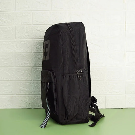 Black Luminous Logo Canvas Backpack Bag - 23