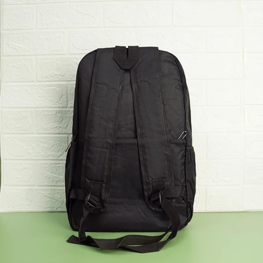 Black Luminous Logo Canvas Backpack Bag - Boy