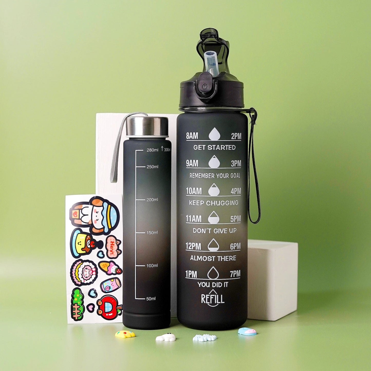 Three Color Gradient Water Bottles Set
