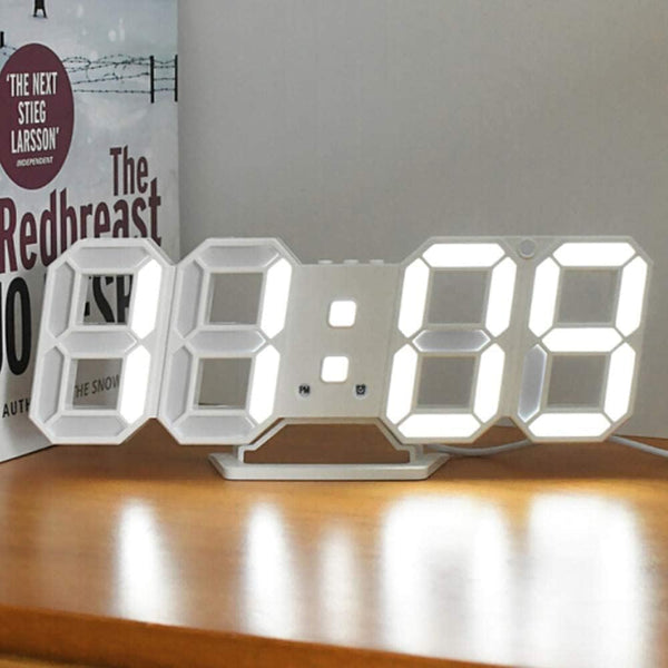 Digital LED Desktop Clock with Alarm and Temperature