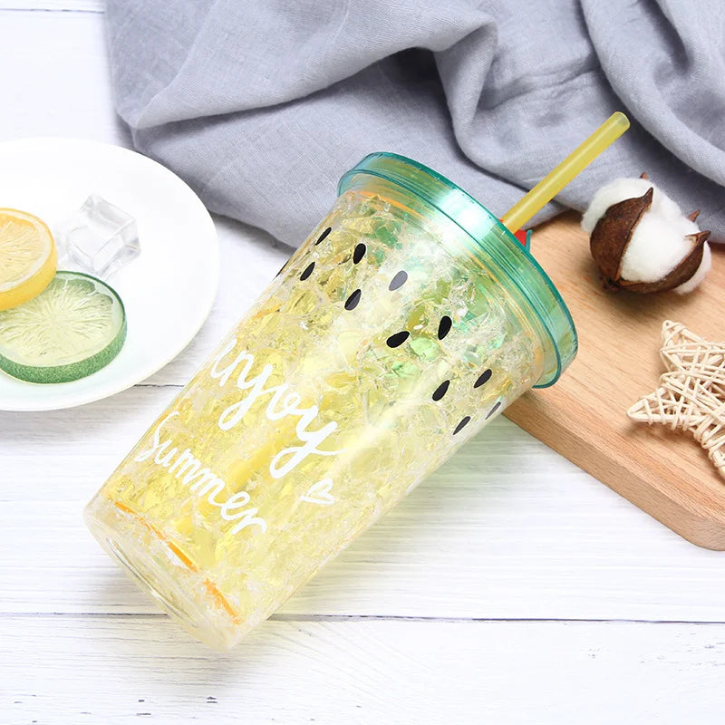 Double Layer Crushed Watermelon Sipper Cup