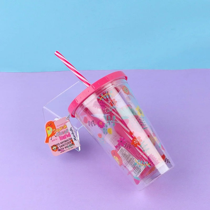 Double Layer ACRYLIC Cup With Hand Sanitizer - Fruits - Minor Crack