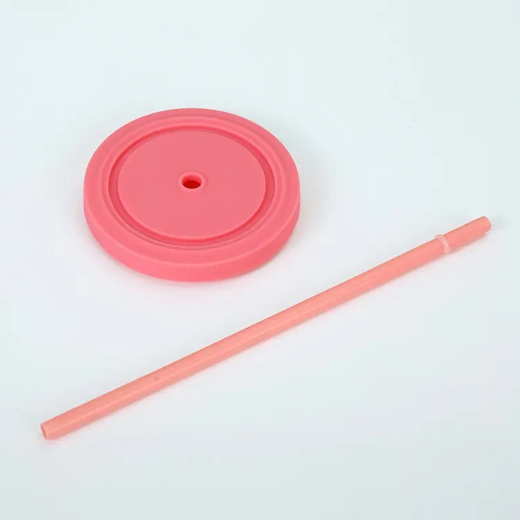 Double Layer Plastic Cup with Straw