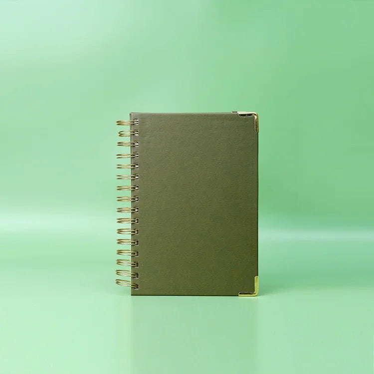 Fern Green Golden Coil Thick Notebook