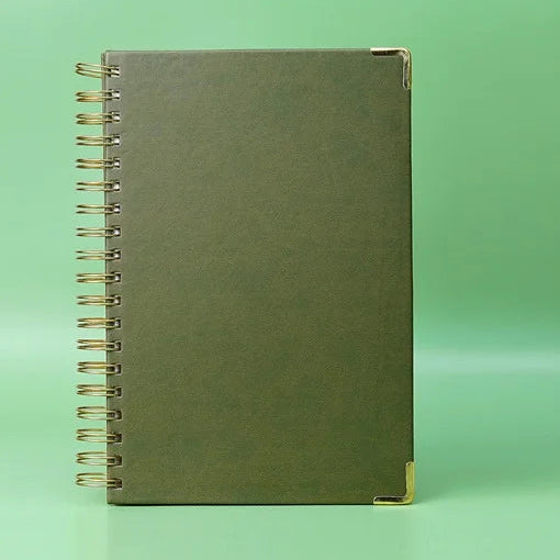 Fern Green Golden Coil Thick Notebook