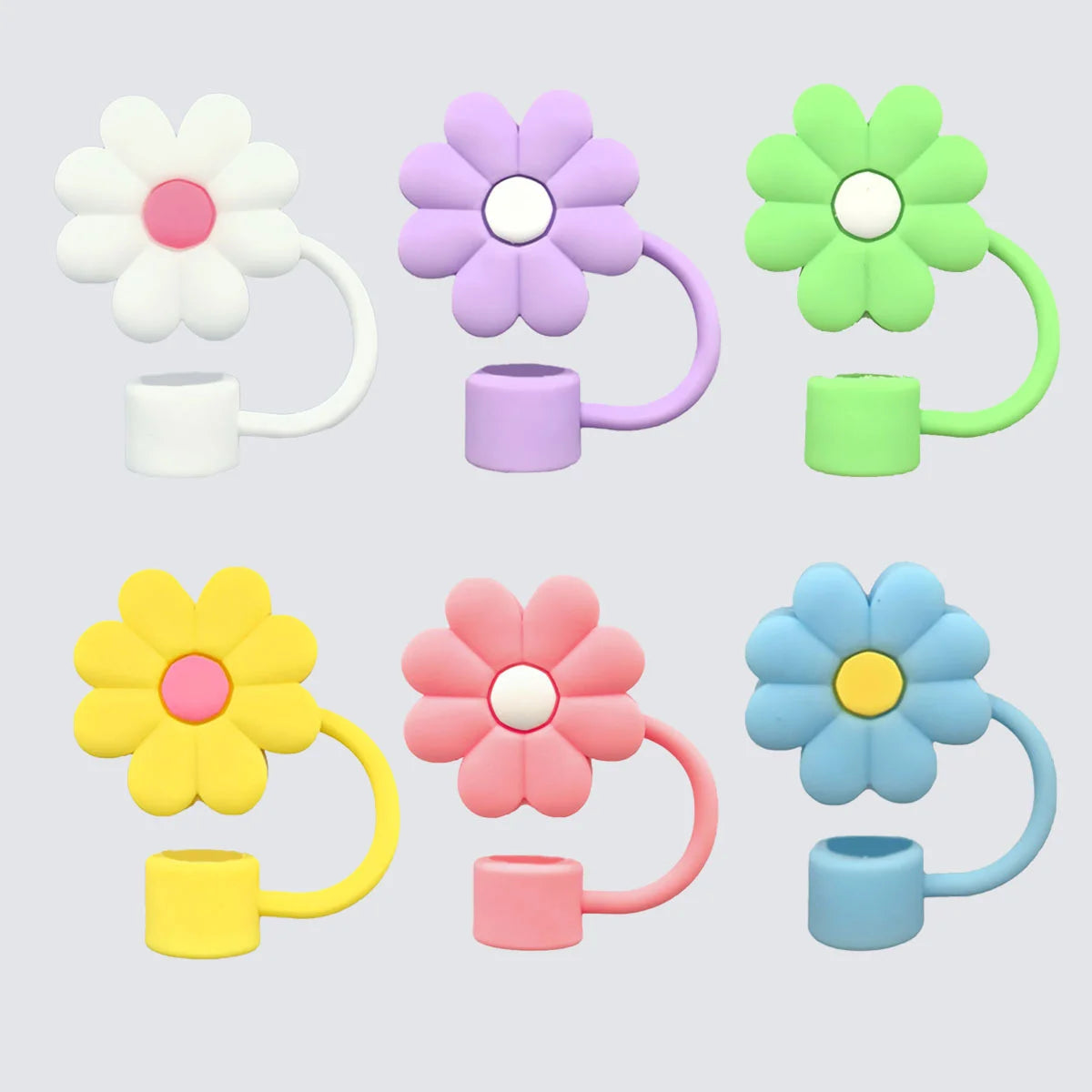 Flower Shaped Straw Tip Covers For Tumbler