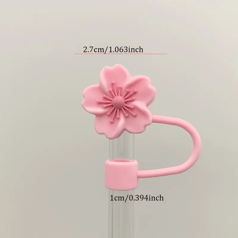 Flower Shaped Straw Tip Covers For Tumbler