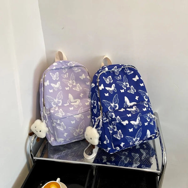 Forest Butterfly Printed College and University Bag