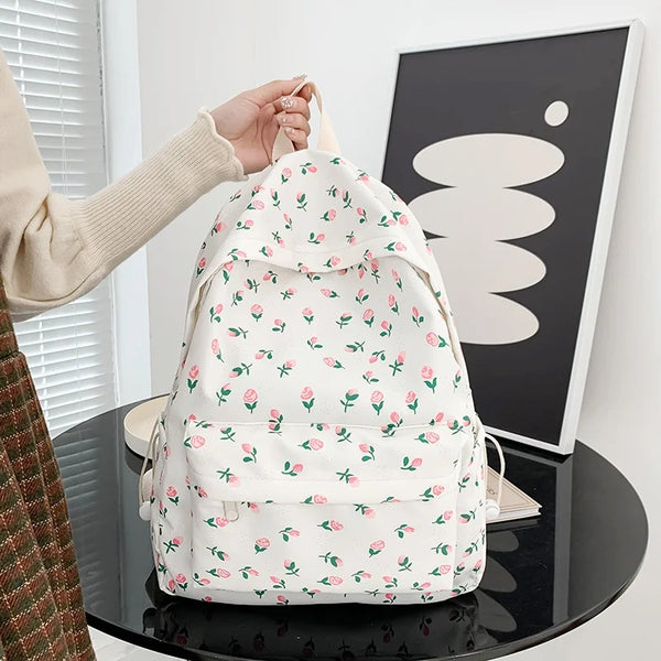 Fresh Floral Texture Backpack Bags