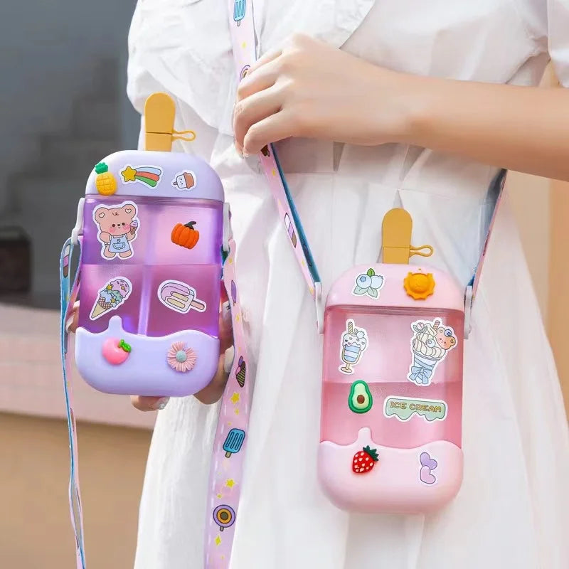 Frosted Ice Cream Popsicle Water Sipper Bottle