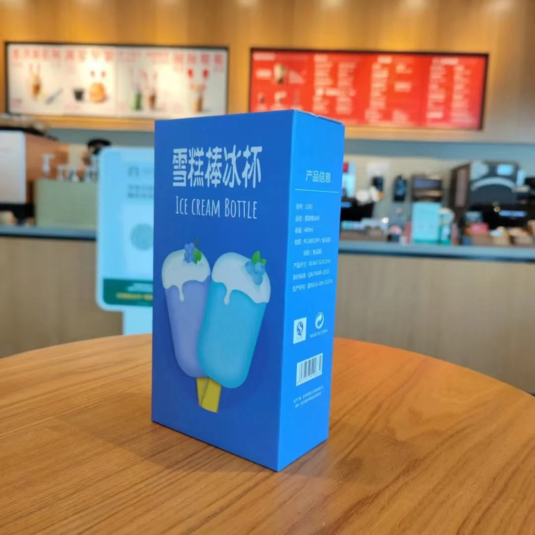 Frosted Ice Cream Popsicle Water Sipper Bottle