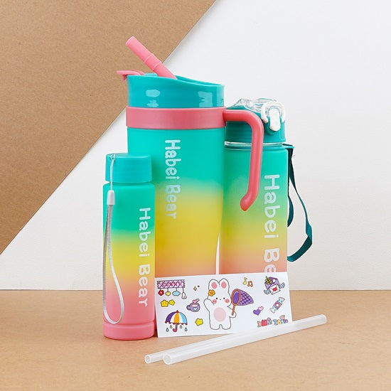 Gradient Color Tumbler Bottle Set