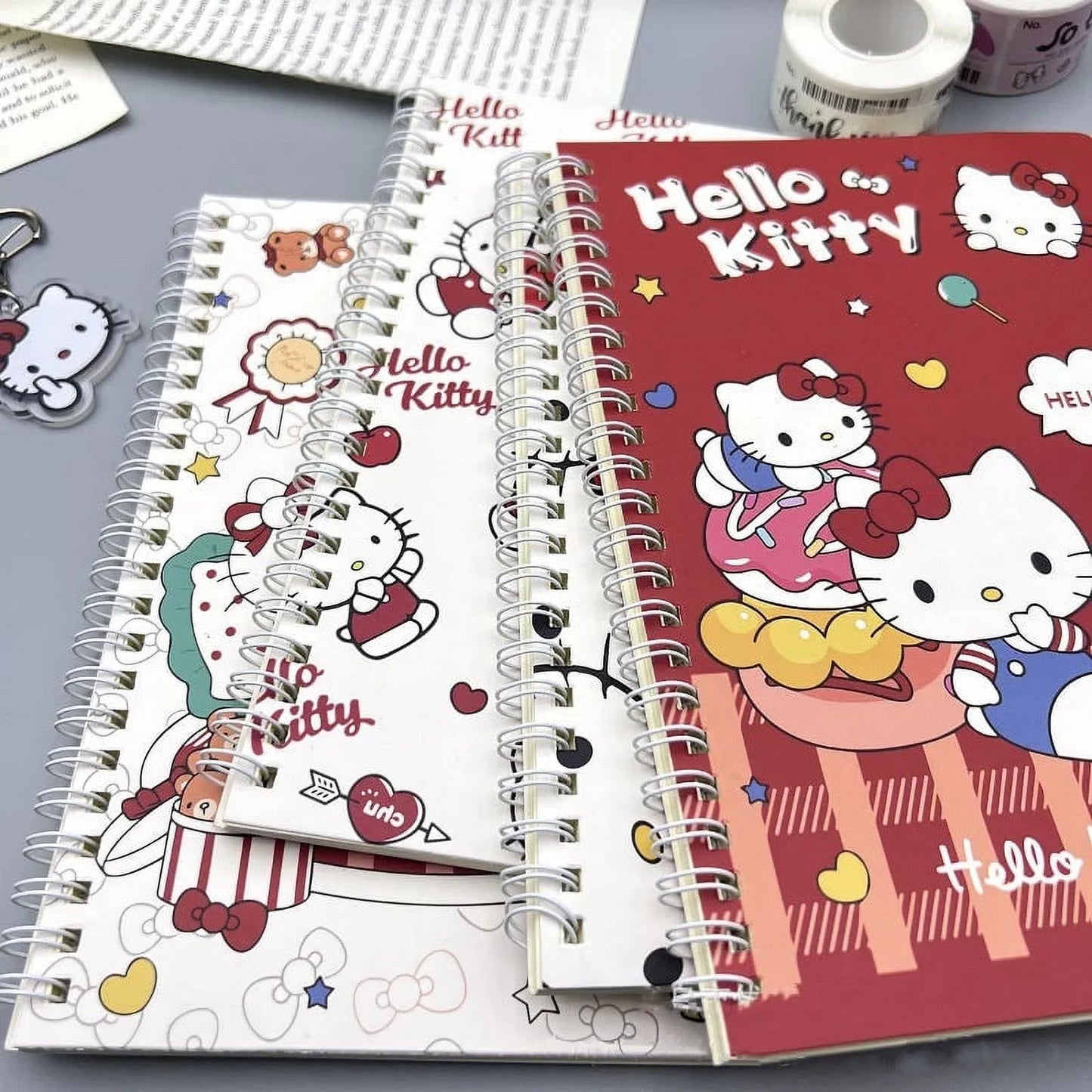 4Pcs Hello Kitty Aesthetic Spiral Notebooks