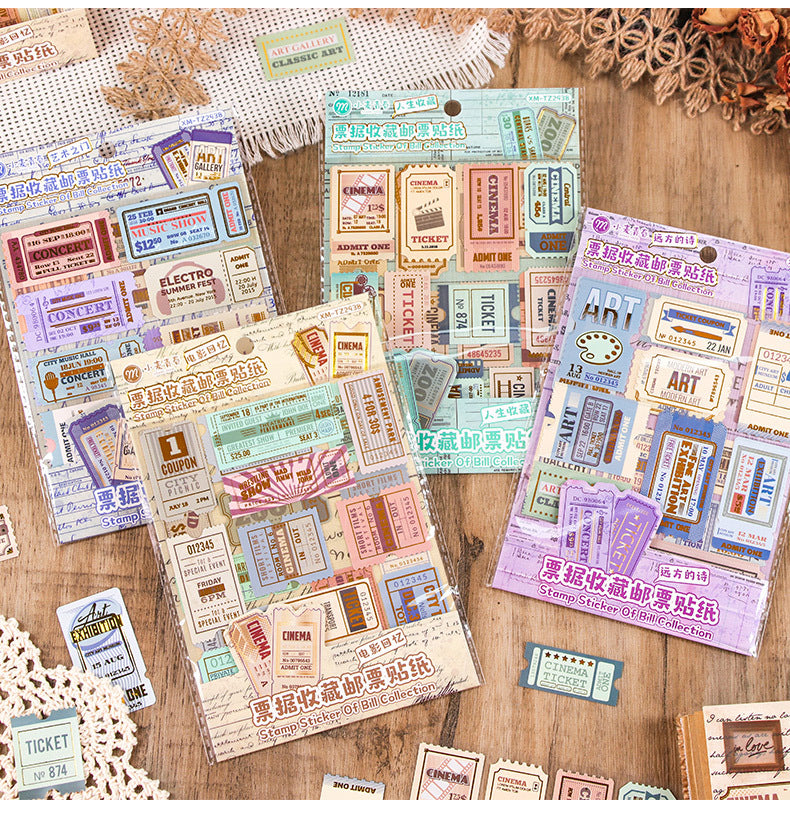 Retro Youth City Travel Notes Stamps Stickers