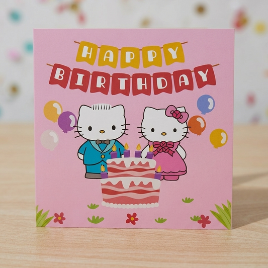 Kids 3D Birthday Greeting Card with Light n Music - Hello Kitty