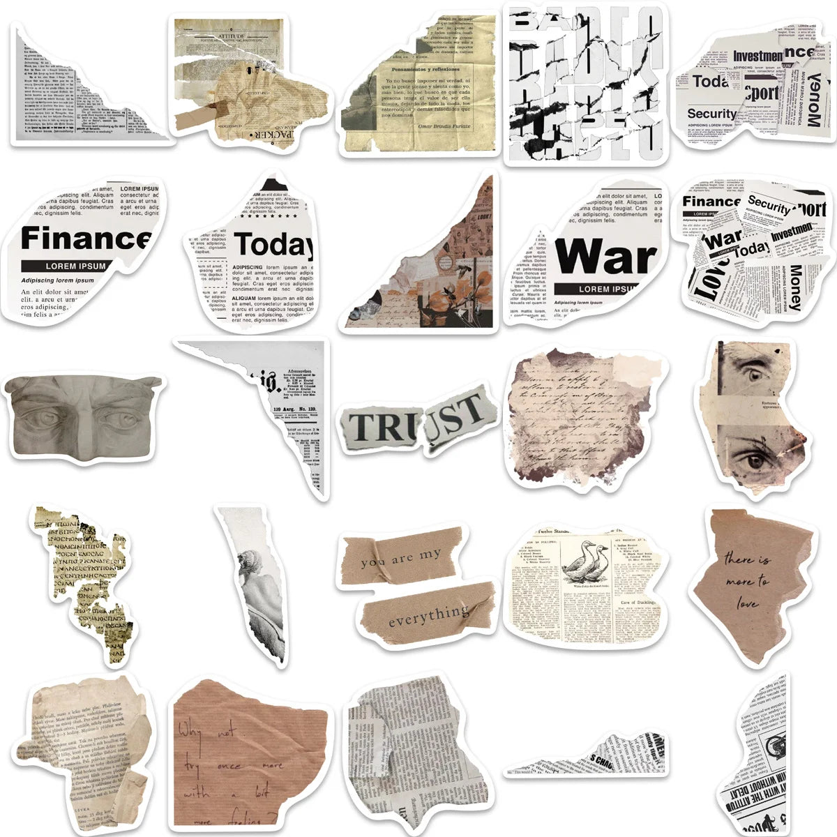 INS Style Fragments Text Graffiti Stickers Pack