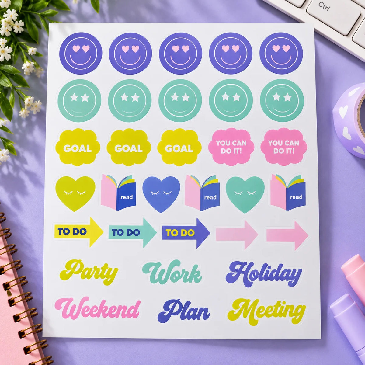 Colorful JOY Decorative Paper Sticker Book