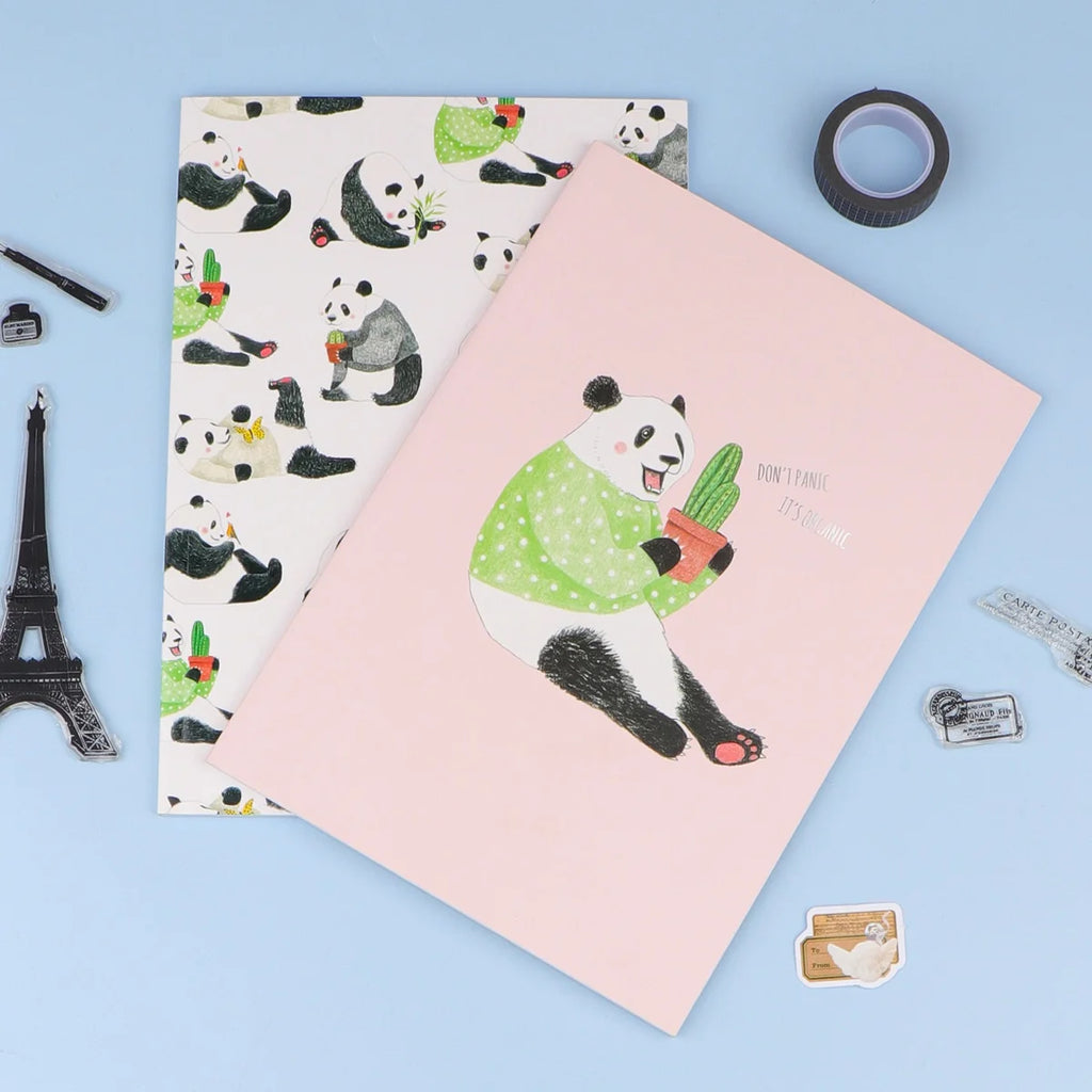 Panda Cover B5 Lined Notebook