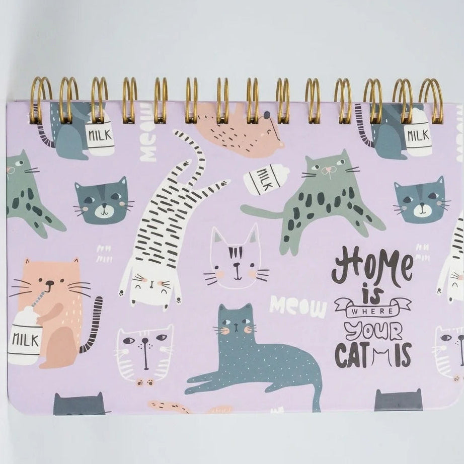Kawaii Cat Design Spiral Diary with Weekly Planner Pages