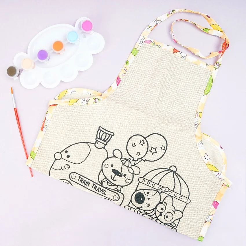 Kids Painting Apron With Water Paints