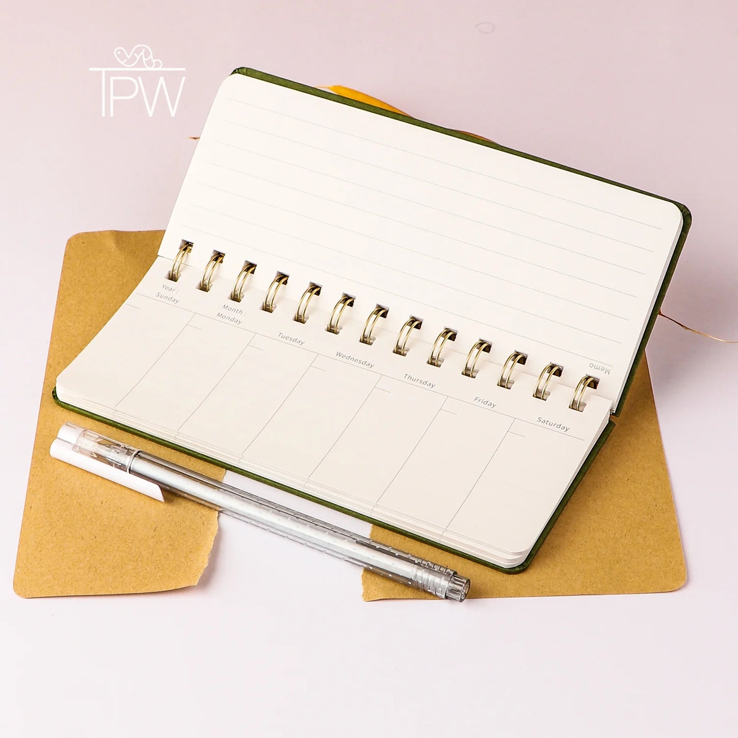 Landscape Coil Weekly Planner Journal