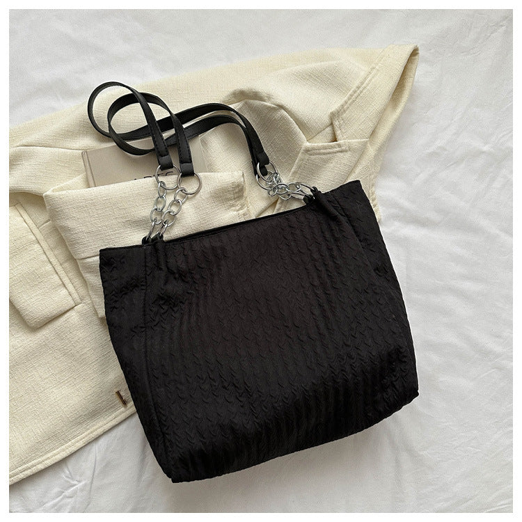 Large Capacity Heart Patch Shoulder And Tote Bag