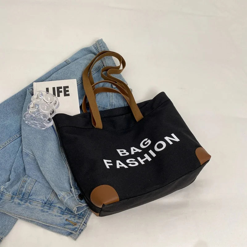 Retro Canvas Tote & Shoulder Bag