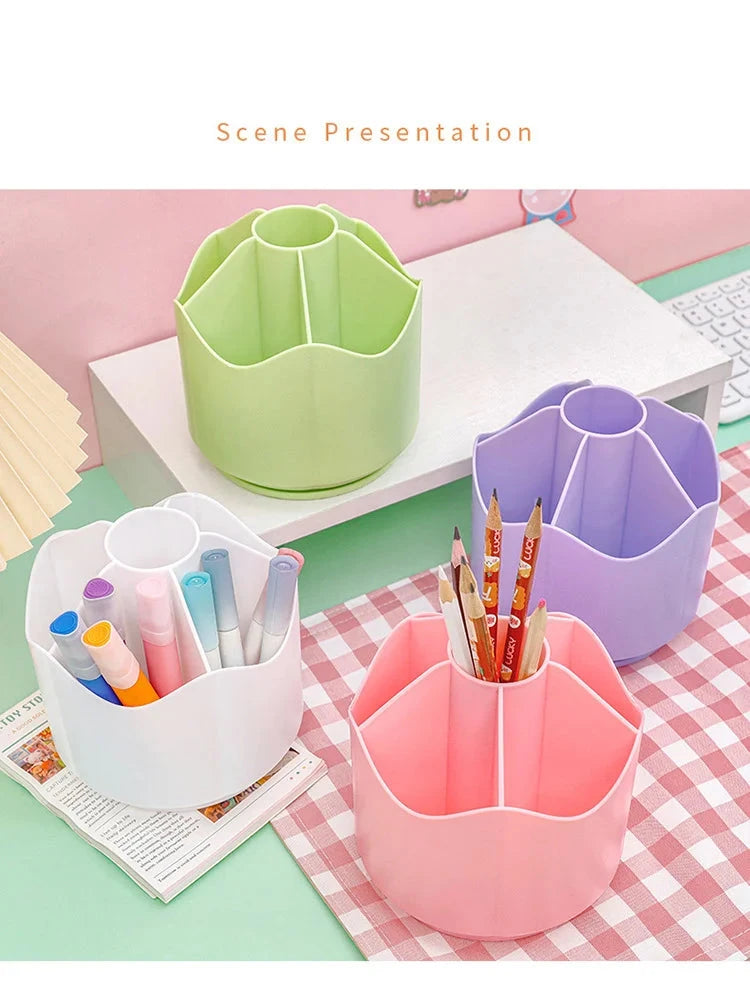 Large Capacity Rotating Pen Holder and Storage Box
