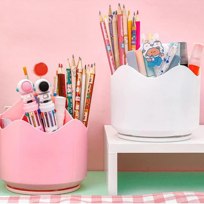 Large Capacity Rotating Pen Holder and Storage Box