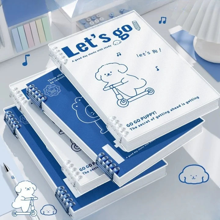 Let’s Go Puppy Transparent Spiral Notebook Cover