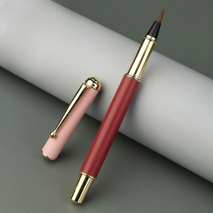 Luxury Morandi Metal Calligraphy Brush Pen