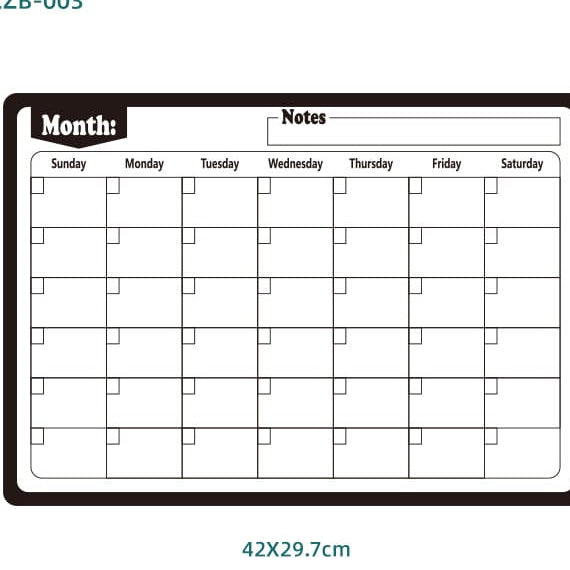 Reusable Magnetic Monthly Planner Sheet