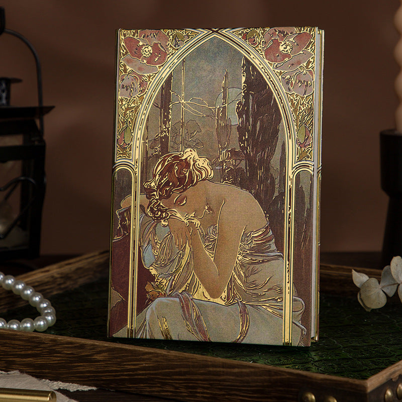 Alphonse Mucha Art Cover & Love Poems Theme Notebook Journal