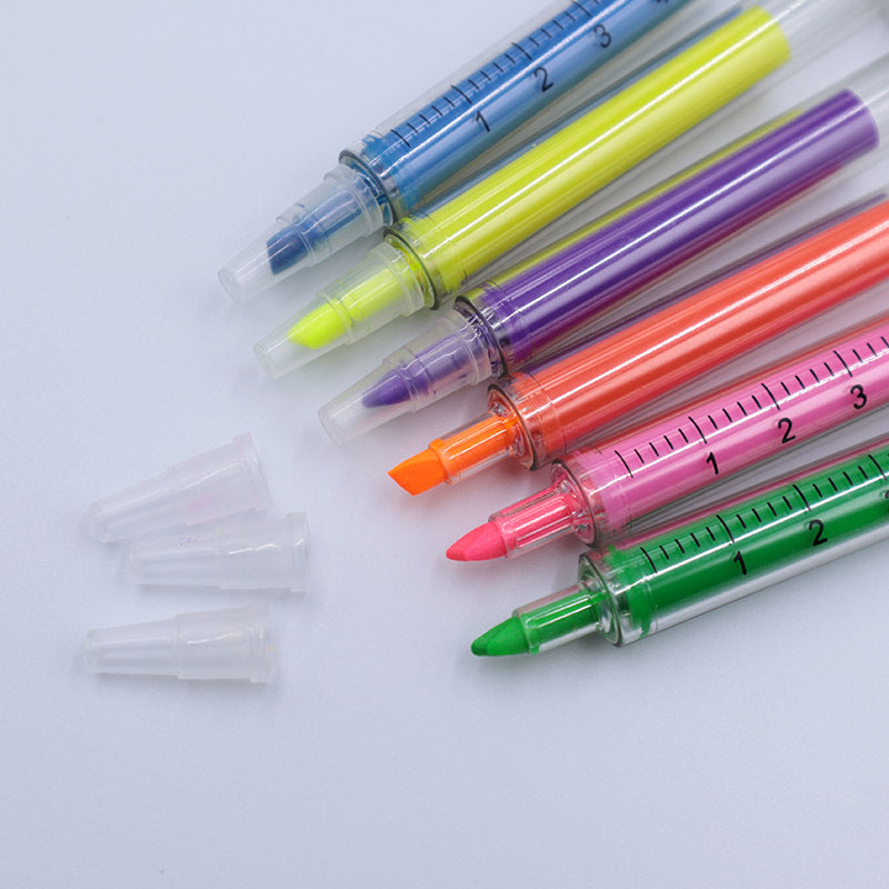 Creative Syringe Highlighter Pen-Set of 6