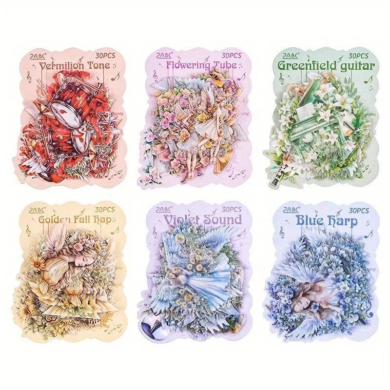 Melody of Strings Floral Fairy Stickers