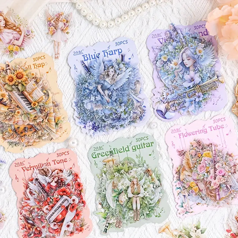 Melody of Strings Floral Fairy Stickers