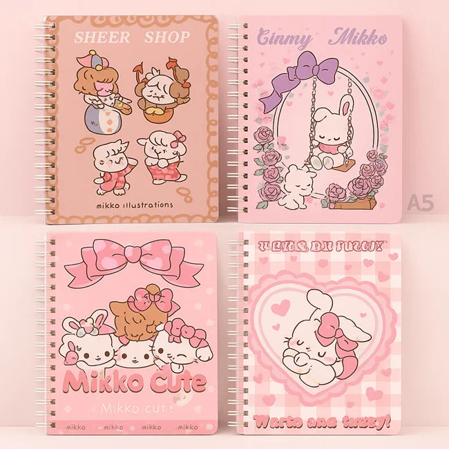 Mikko Cute A5 Spiral Notebook Set