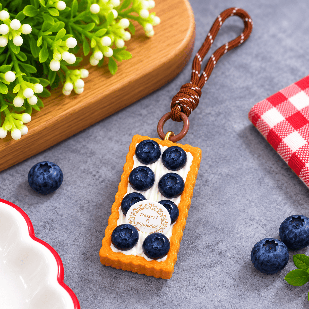 Mini Dessert Tart Keychains Charms – Fruit Cake Series