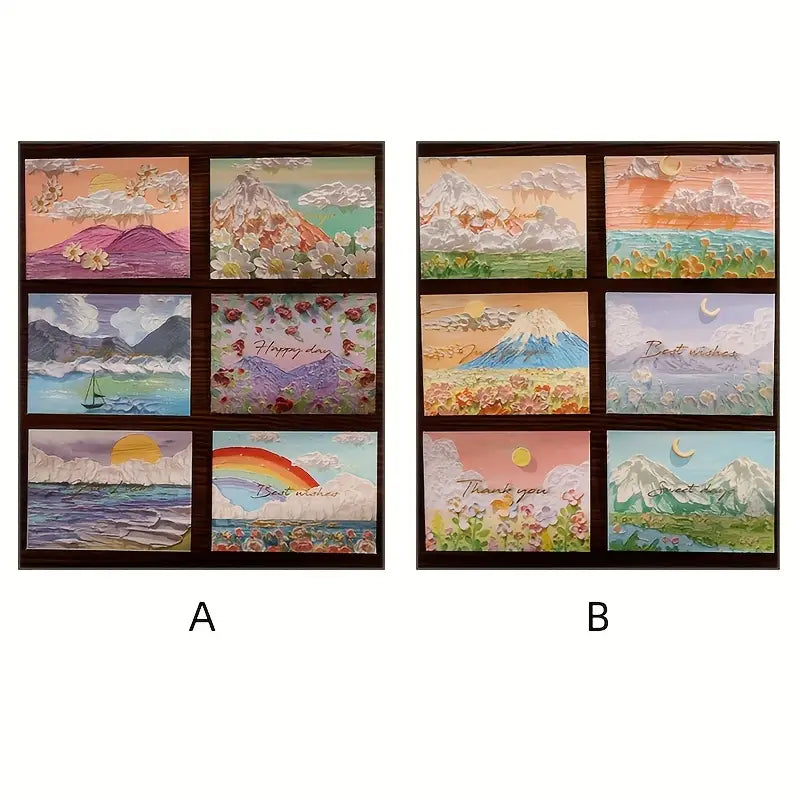Mini Oil Painting Theme Foil Stamping Series Envelope Set