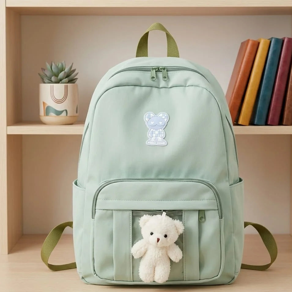 Mint Green Multi Pocket Backpack