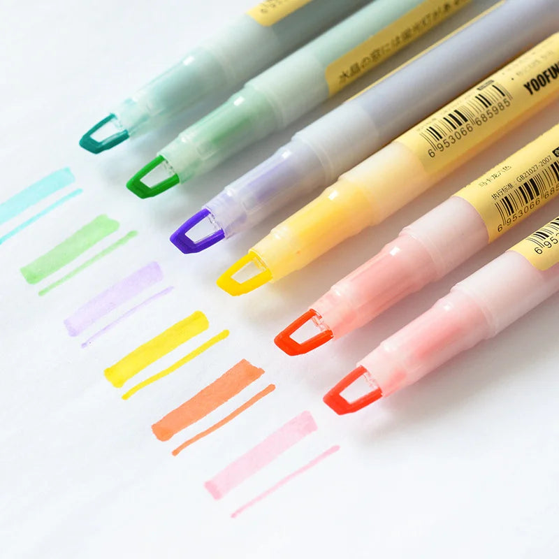Morandi Color Hollow Nib Double Head Set Highlighted