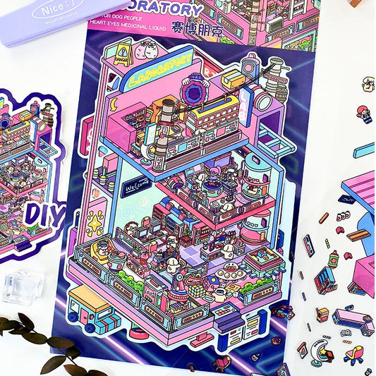 Moriyou Large 2.5D Miniature Scene Landscaping Stickers