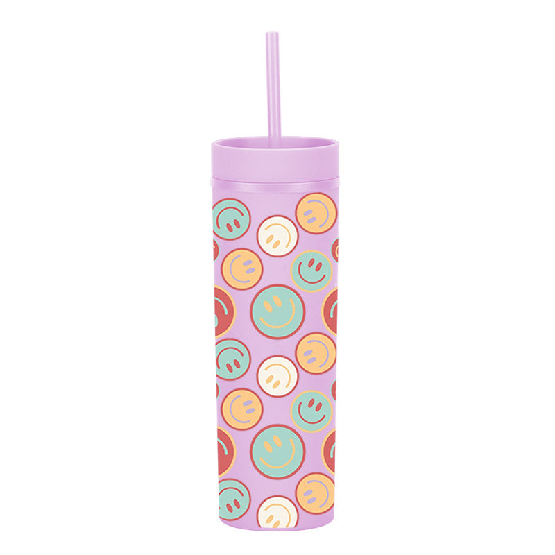New Printed Plastic Cup with Straw