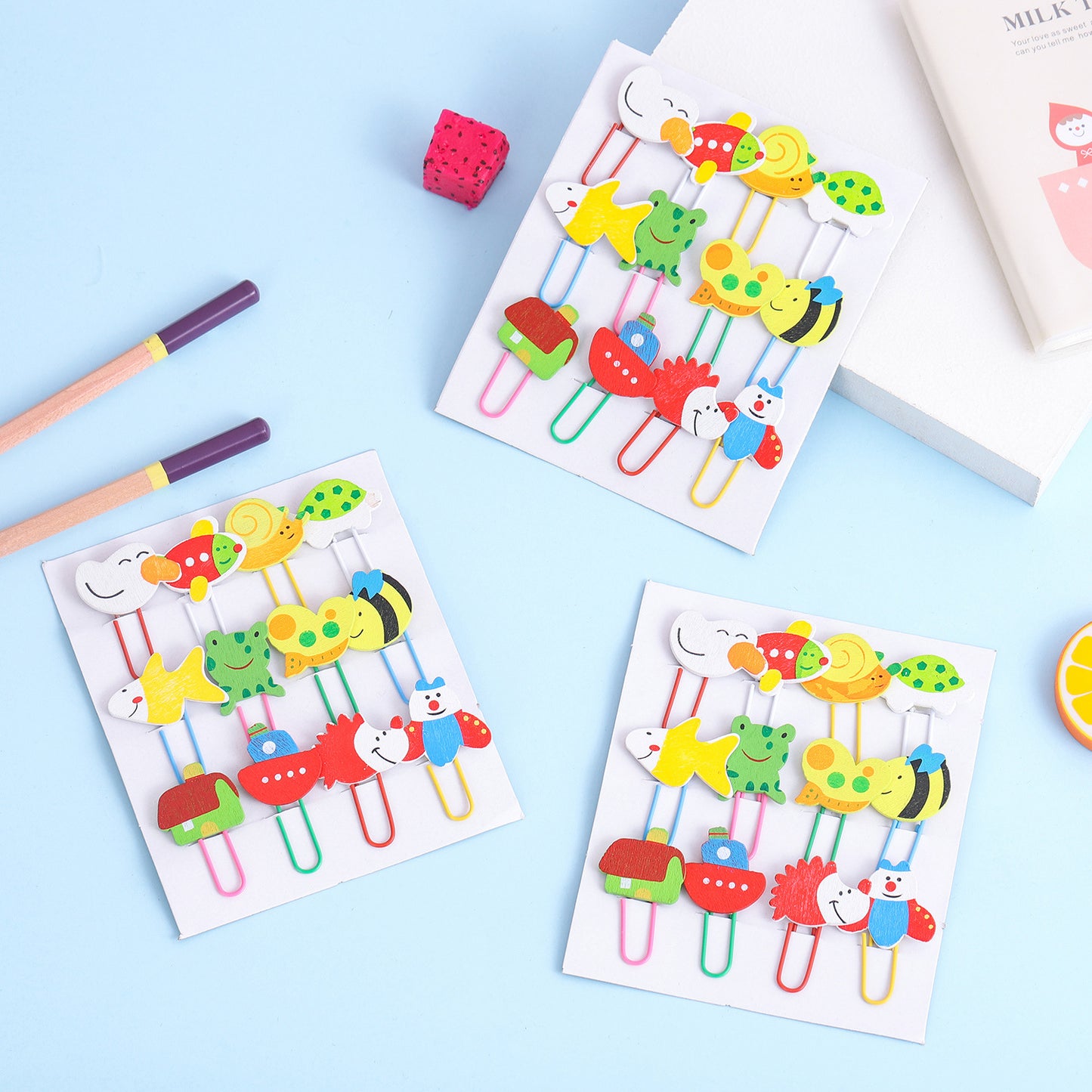 Animal Cartoon Painted Wooden 3D Paper Clip