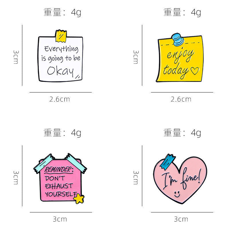 Cute Inspirational Slogan -Enamel Pin