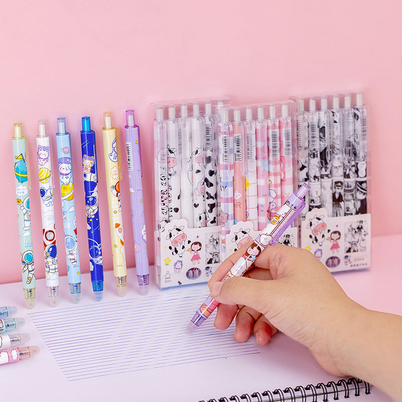 Cute Japanese Anime Printed Erasable Gel Pen-Set of 6