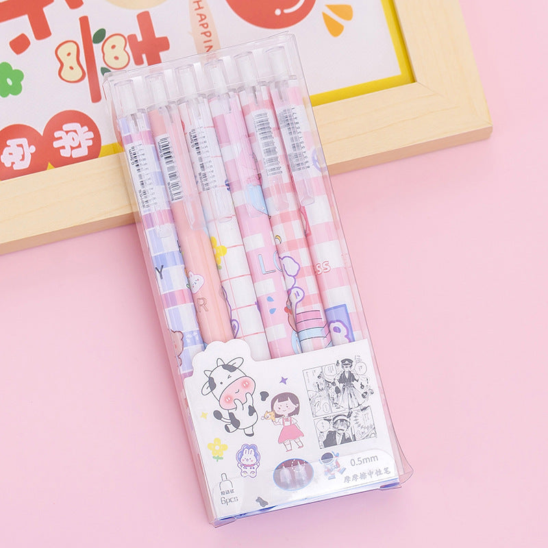 Cute Japanese Anime Printed Erasable Gel Pen-Set of 6